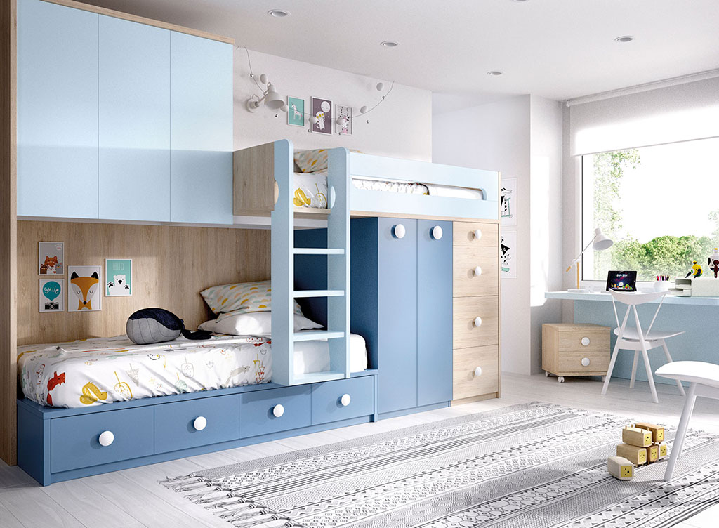 habitación infantil en tonos azules de Intermobil