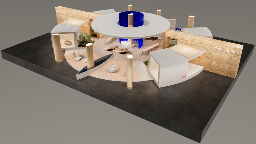 render general de la instalación hotel hábitat 2026