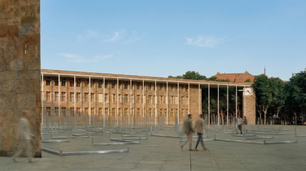 render de instalación urbana en Concéntrico Logroño